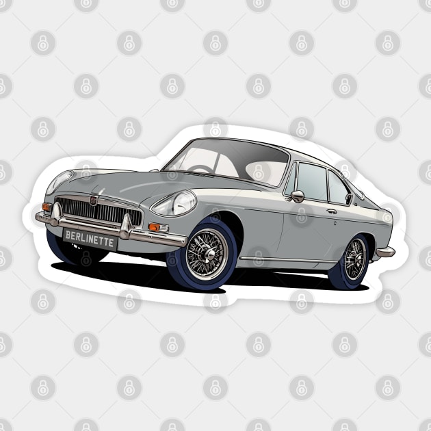 MGB Berlinette in Silver Sticker by Webazoot